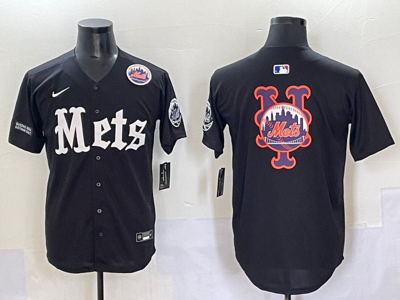 Men 2025 New York Mets Blank Black Five generations Joint Name Nike MLB Jersey style 11->new york mets->MLB Jersey